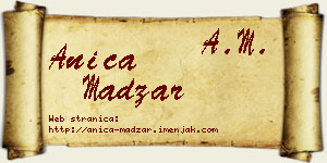 Anica Madžar vizit kartica